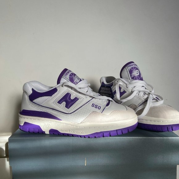 NEW BALANCE 550 BB550WR1 PURPLE WHITE BRAND NEW SIZE 5 US MENS - Picture 7 of 7